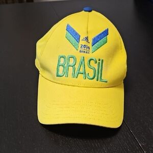 ADIDAS Yellow Brasil Cap with Blue and Green Accents
